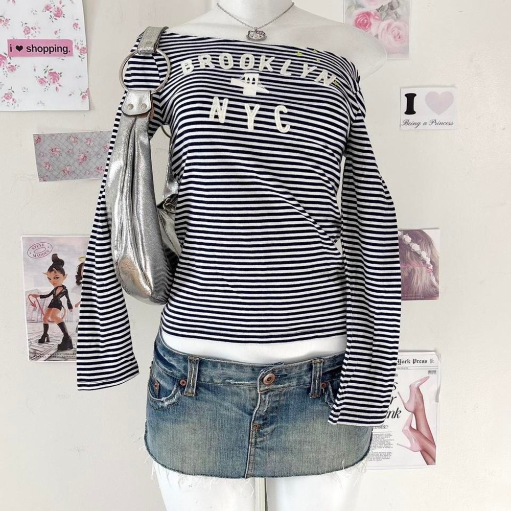 Striped Off-Shoulder Women's Top